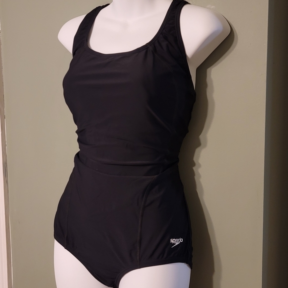 Speedo Powerflex black cross back swimsuit - Picture 2 of 11